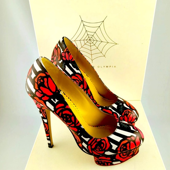 Charlotte Olympia Rose Print Dolly Pumps - Picture 2 of 6